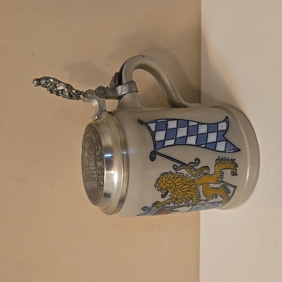 Vintage Merklebach stoneware Stein with pewter lid Munchen - Picture 1 of 12
